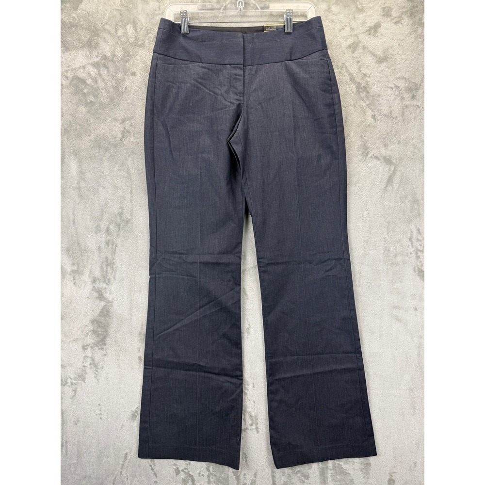 NWT Express Editor Flare Pants Womens 2R Navy Blue Low Rise Wide Waistband New